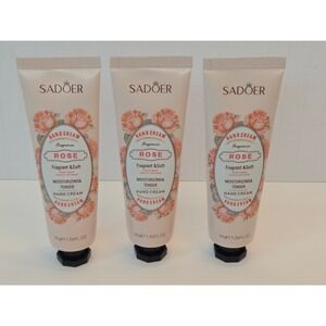 Sadoer Rose Fragrant & Soft Hand Cream 30g 3 Pack Moisturizing Tender Lotion Set